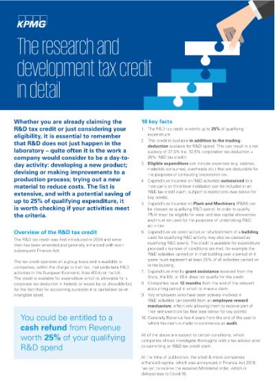 R&D incentives - Research & Development Tax Credits - KPMG Ireland