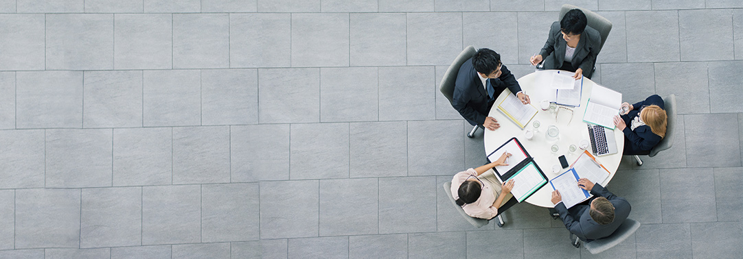business people having meeting at table