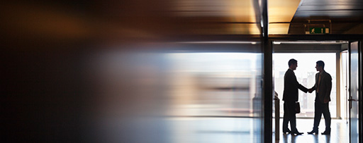 two businessmen handshaking