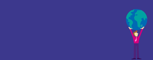 illustrated man holding globe