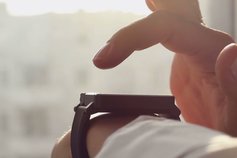 Finger tapping on digital watch