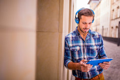 Urban man with tablet
