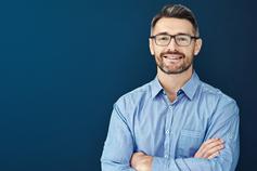 Man wearing spectacles smiling