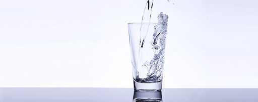 Water poured into glass