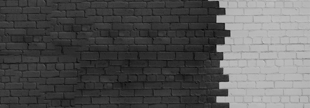 Black and white brick wall