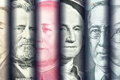 Famous portraits faces on banknotes