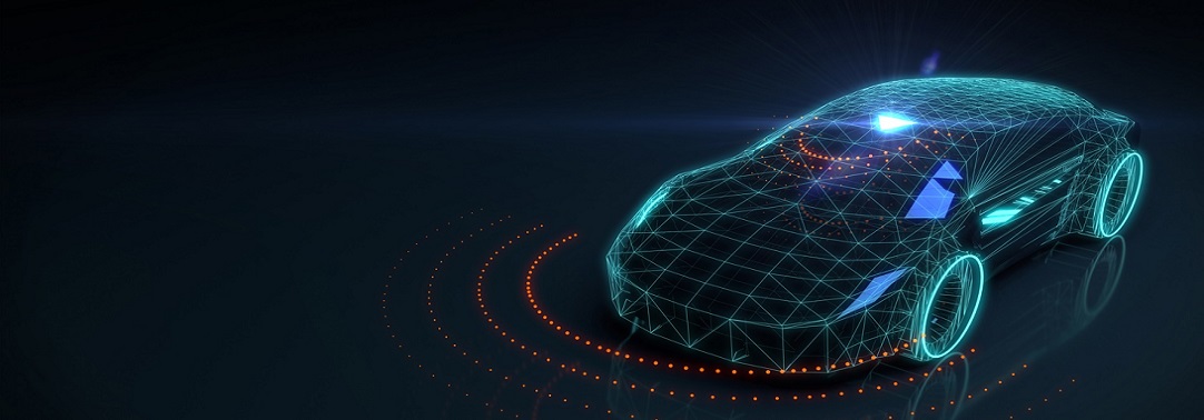 Projection of laser lit car