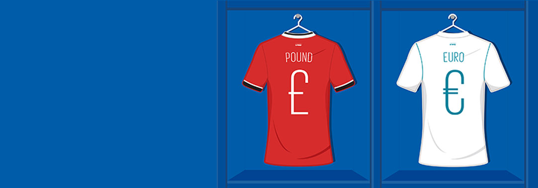 Football T-shirts hanging