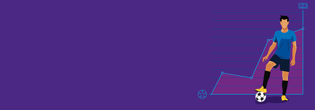 Man foot on football illustration