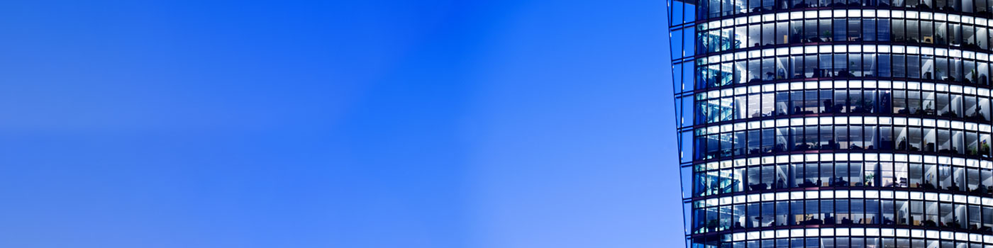 Multi-storey office building at night