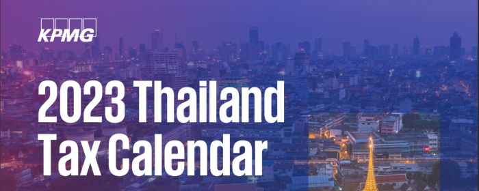 2023 Thailand Tax Calendar