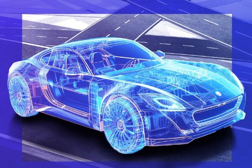 Futuristic car blueprint