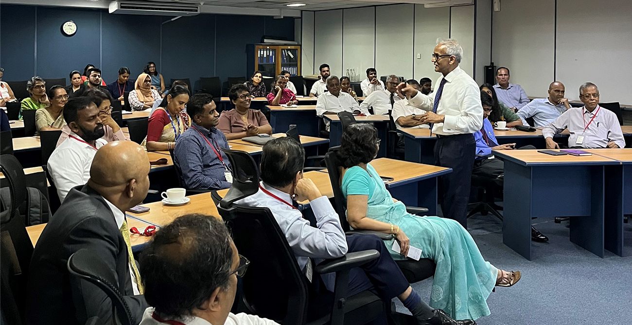 Moderator Mr. Suren Rajakarier, Partner and Chief Operating Officer at KPMG in Sri Lanka and Maldives, leading the session with his expert insights.