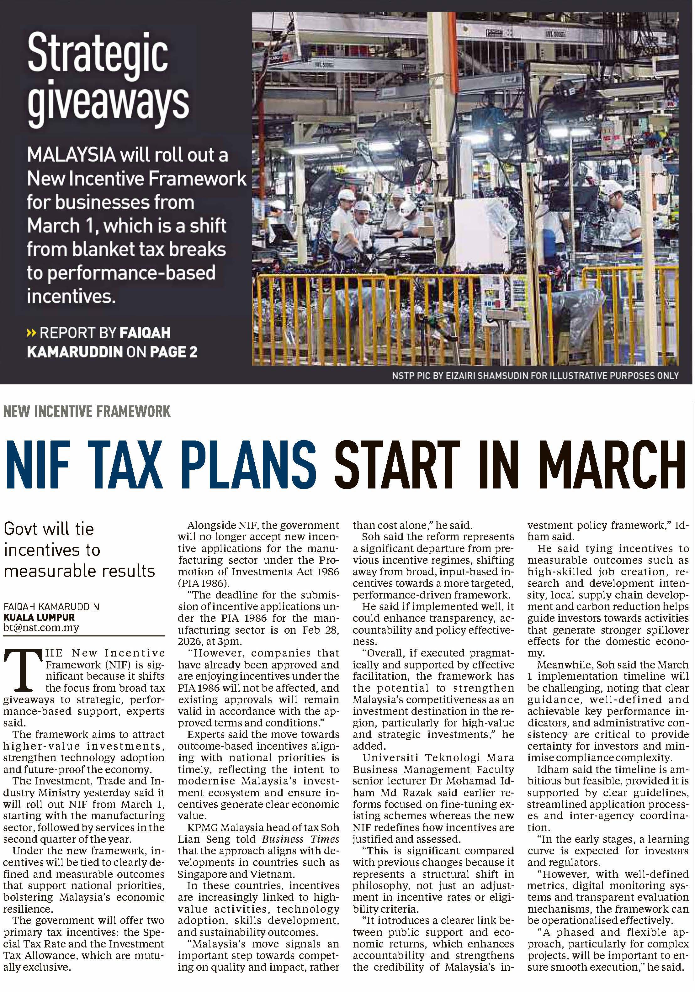 New Straits Times, 30 January 2026