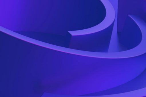 Blue and purple 3D curved shapes