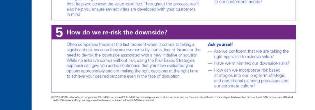 5 Critical questions to help transform risk into value