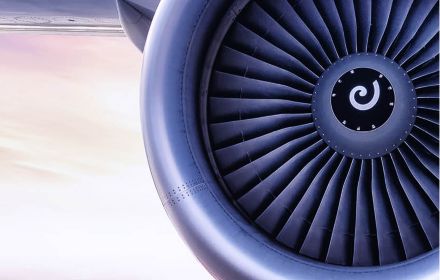 Close up airplane wing