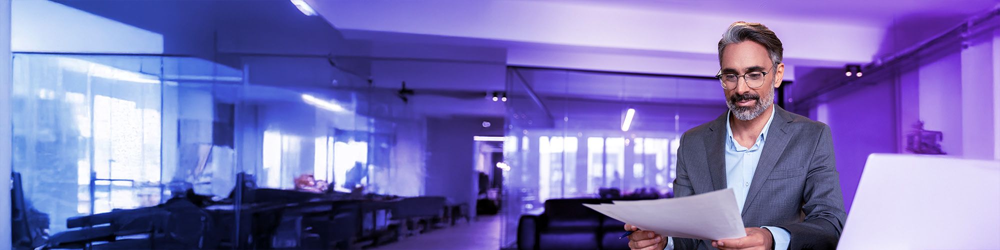 Board member looking at a paper