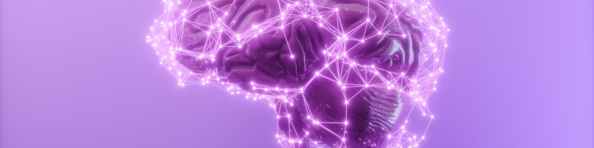 Brain on purple background