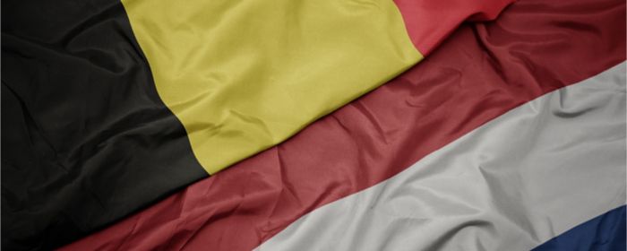 Les drapeaux nationales de la Belgique et des Pays-Bas 