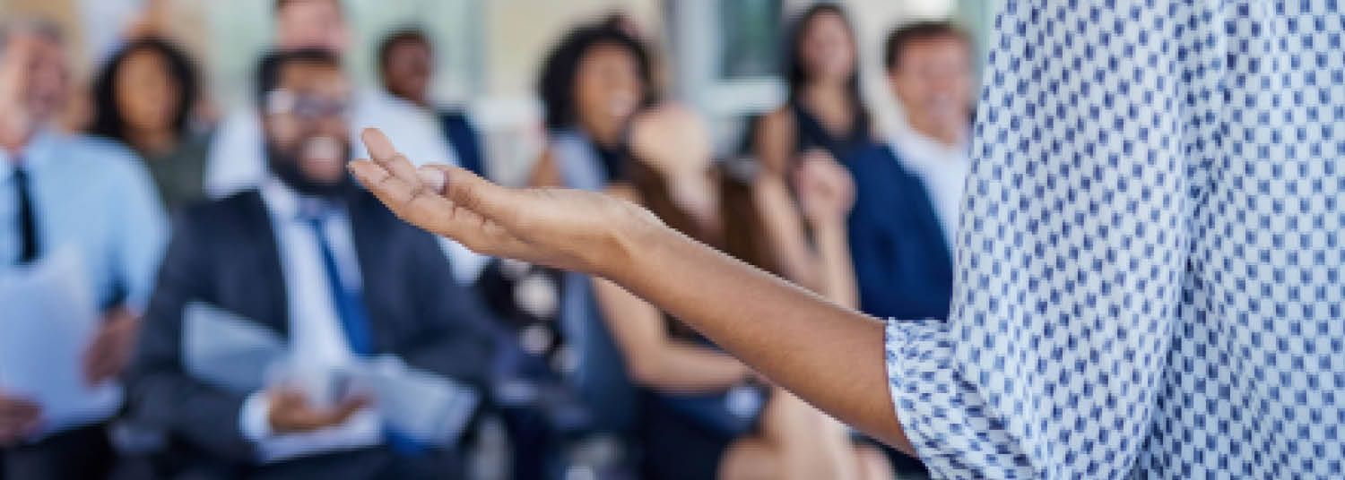 woman giving presentation