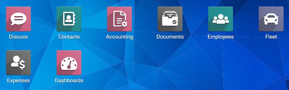 KPMG Accountancy tableau de bord avec les modules disponibles