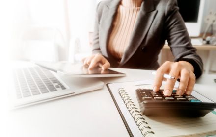 woman doing accounting