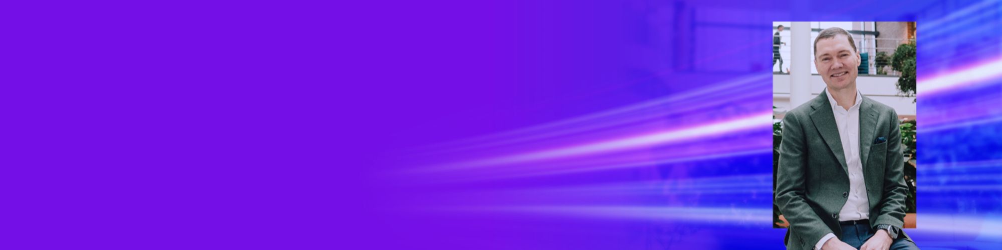 Person on purple background