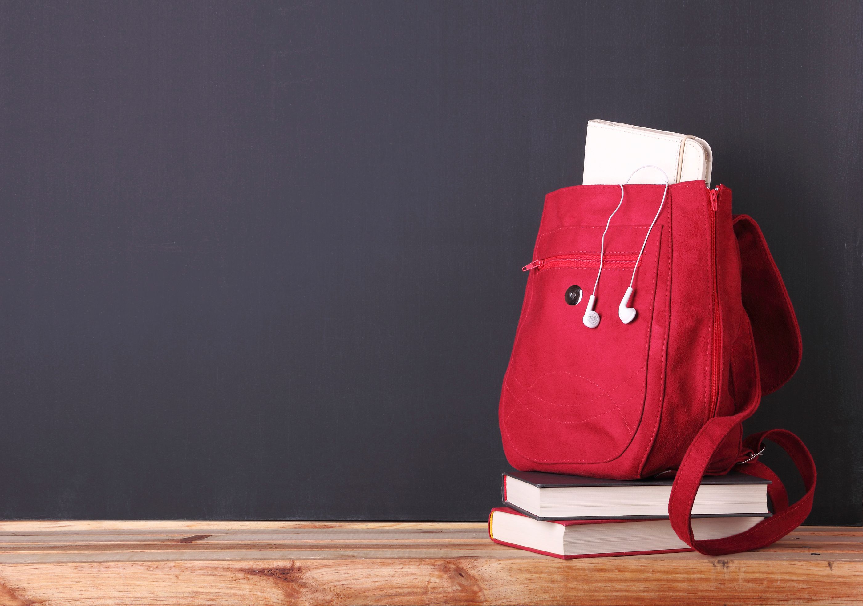 backpack and books