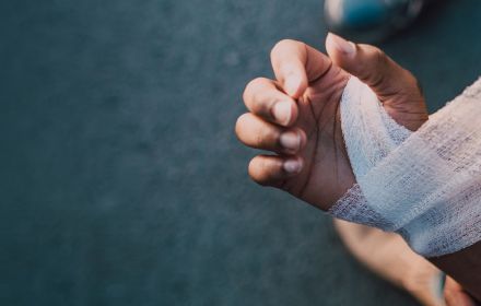 hand in bandages