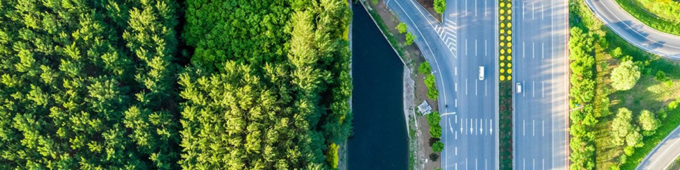 Aerial view of highway