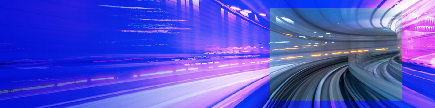 motor way tunnel with blue-purple gradient