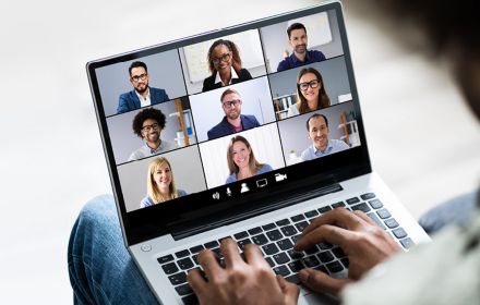 Videocall on laptop