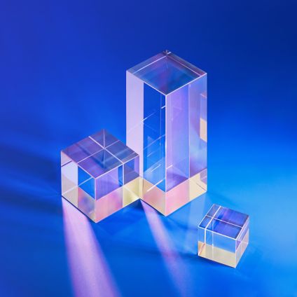 Digital cubes on blue background