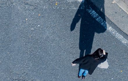 Aerial view of lady shadow