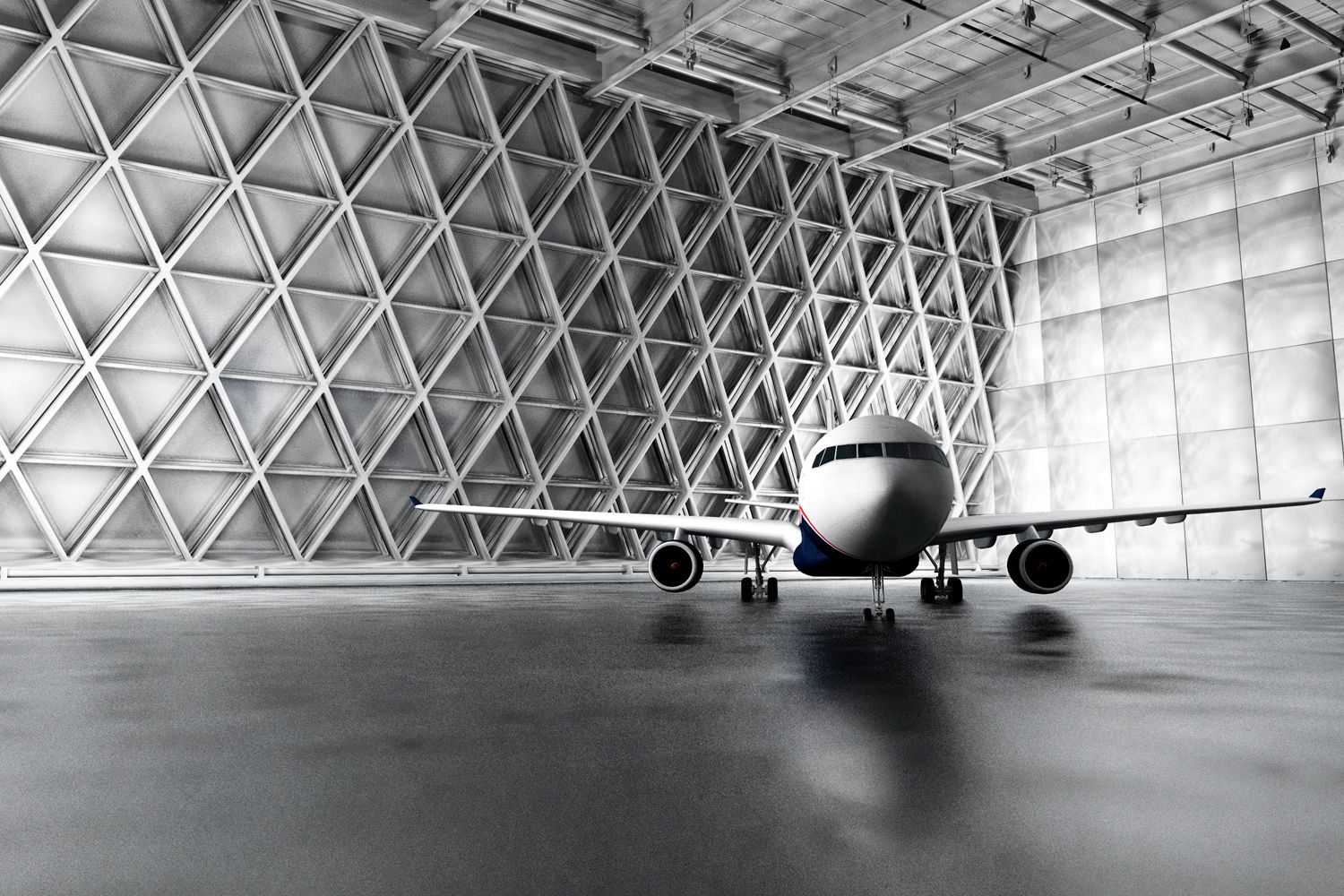 Aero plane standing in shed