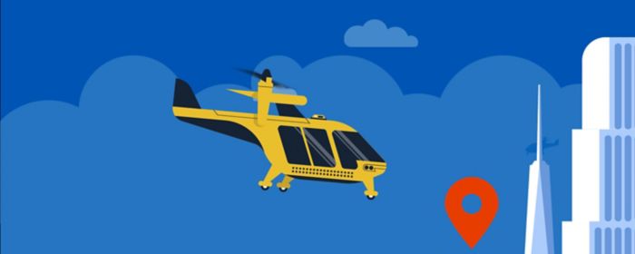 Animated flying helicopter