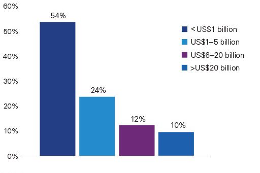 Approximate entity revenue from operations - Bar graph