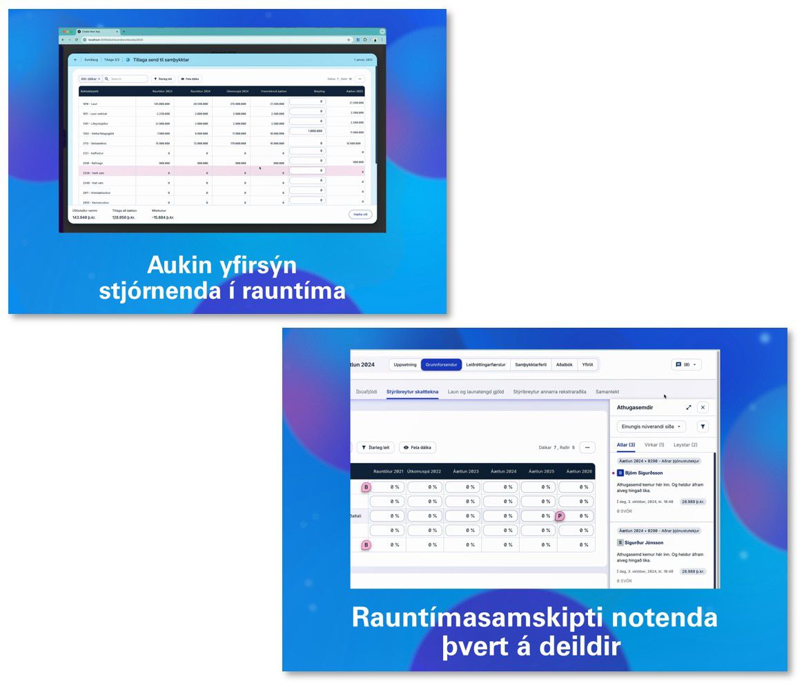 Skjáskot úr Ásnum áætlunarlíkani sveitarfélaga