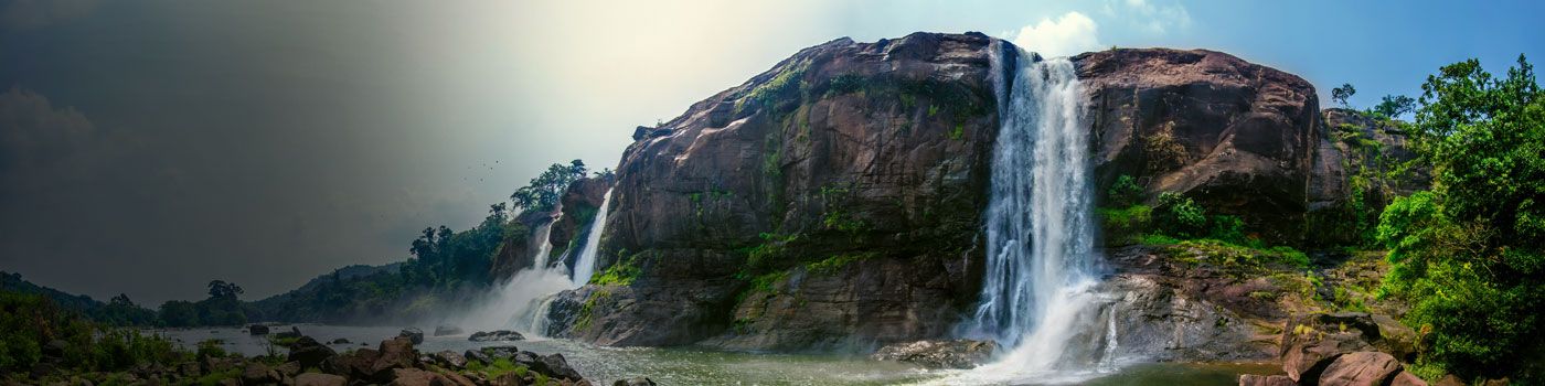 Beautiful view of a small waterfall