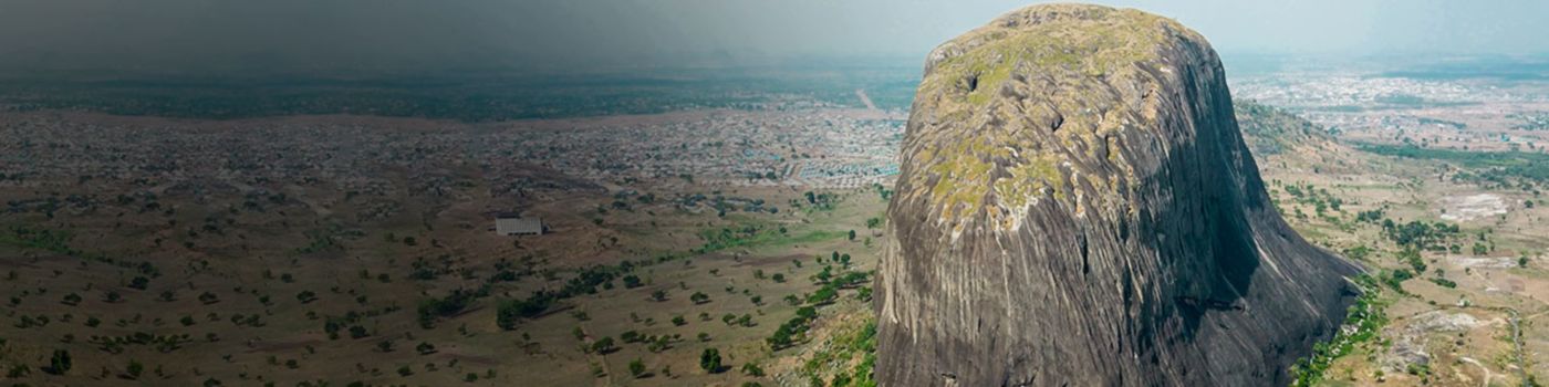 Big rock near a village in Nigeria