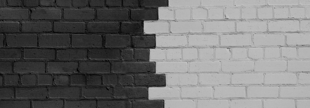 Black and white brick wall