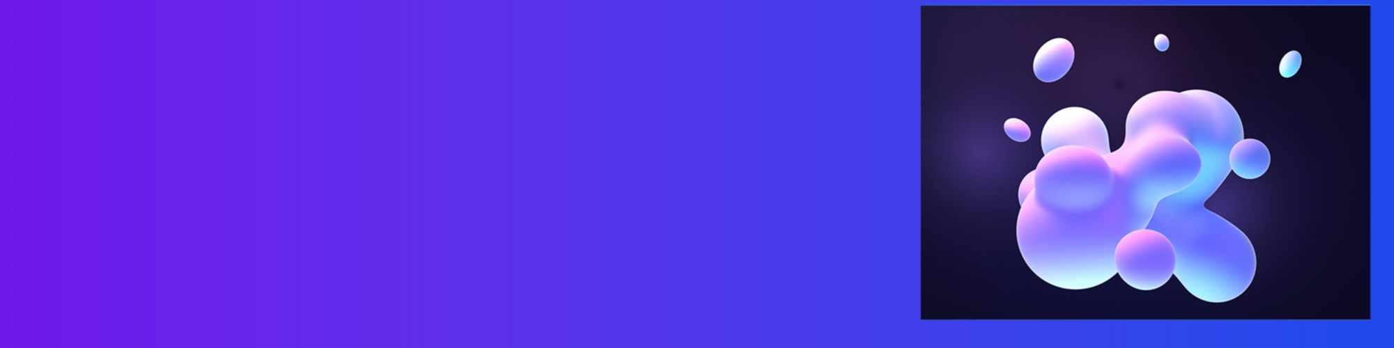Blue and purple gradient color floating liquid blob 3d rendering picture-