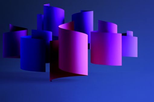 Blue pink origami