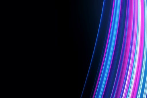 Blue and purple neon lines on black background