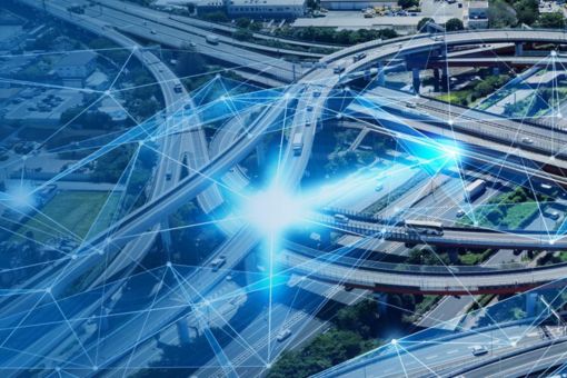 blue intersection roads