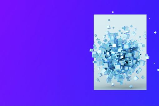 blue scattered cubes
