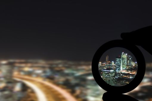 building through lens brown