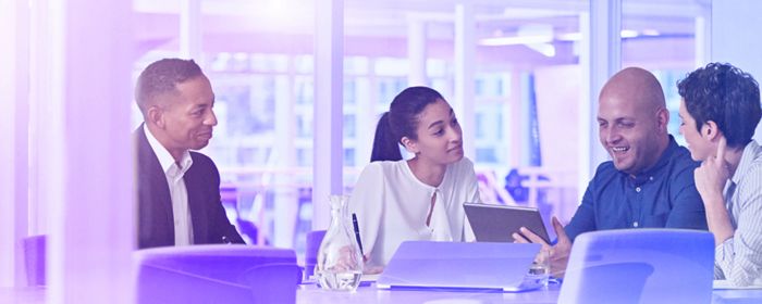 business meeting in modern office banner