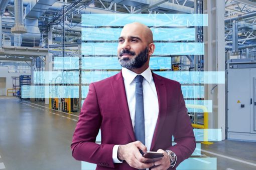 Businessman with industrial background